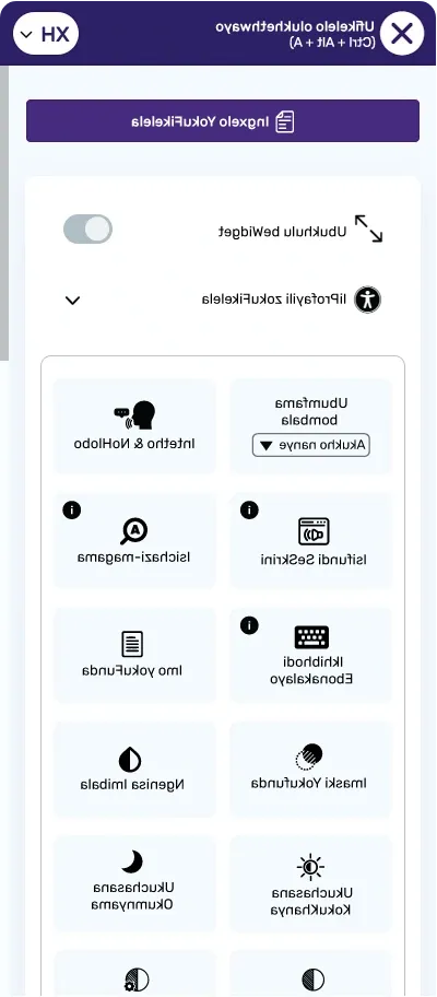 xhosa accessibility toolbar